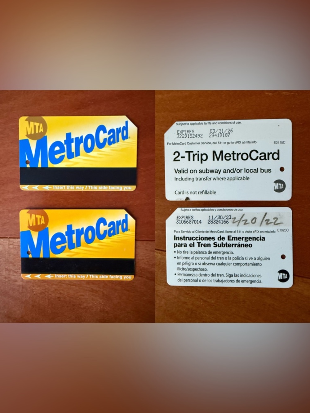 MT MetroCard Set with Yellow and Blue Design